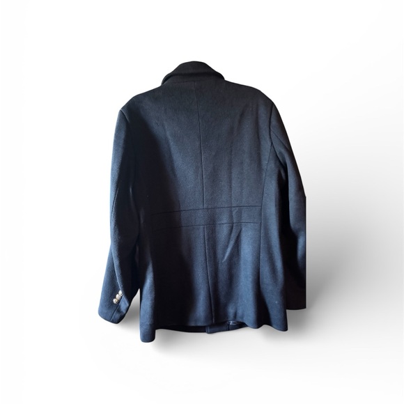 White House Black Market Black Button Down  sheer Shirt with ruffle detail - Picture 2 of 6